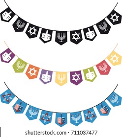 Hanukkah themed vector borders, EPS 8