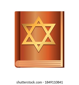 hanukkah, torah book ritual traditional flat icon vector illustration