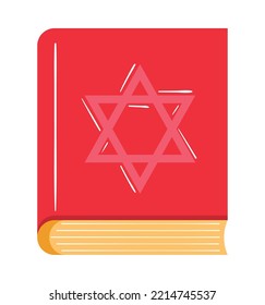 Hanukkah Torah Icon Flat Isolated