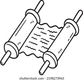 Hanukkah Torah Scroll Página Colores Aislados