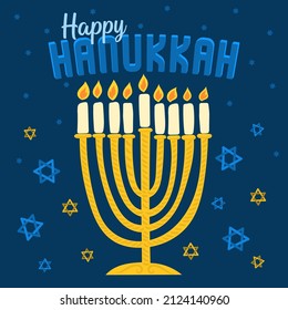 Hanukkah. Traditional Hanukkah holiday symbols.