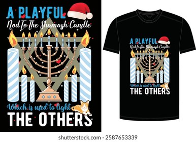 Hanukkah T-shirt Design Vector Art.
