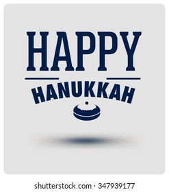 Hanukkah Typographic Vector Design - Happy Hanukkah Greeting Card