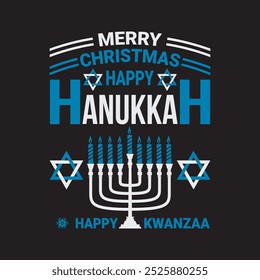 Hanukkah typography beckground illustration vector t-shirt design 