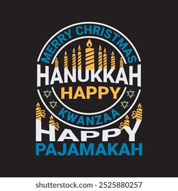 Hanukkah typography beckground illustration vector t-shirt design 