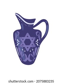 hanukkah vase illustration with david star