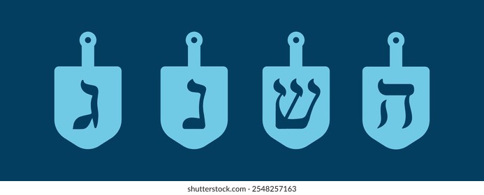 Hanukkah vector designs for earrings, pendant or keychain with dreidel shape. Jewelry silhouette laser cut template. Cnc cutting with metal, wood or leather. Jewish holiday bijouterie