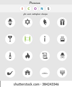 Hanukkah vector icons for web sites and user interface
