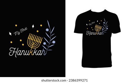 Hanukkah Vector T Shirt Design.
