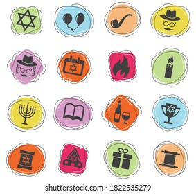 hanukkah web icons for user interface design
