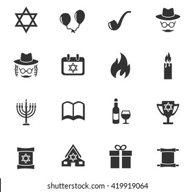 hanukkah web icons for user interface design