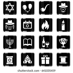 hanukkah web icons for user interface design