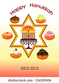 hanukkah,david stars and icons of cakes