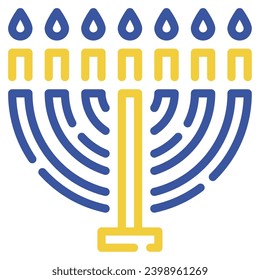 Hanukkiah Illustration Icons For web, app, infographic, etc