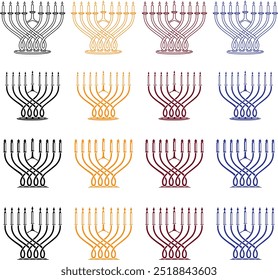 Hanukkiah. Traditionelle Chanukka Menorah. Einfache Symboldarstellung