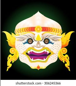 hanuman actor's mask thai pattern similar halloween mask