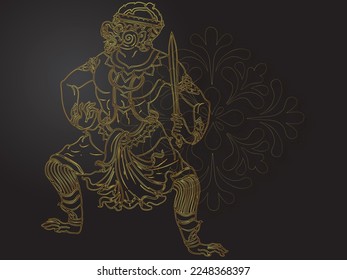 hanuman ancient thai tradition style