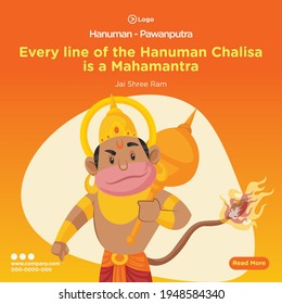 Hanuman chalisa is a mahamantra banner design. Vector graphic illustration.