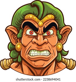 Hanuman Face Close Up Portrait illustration 17