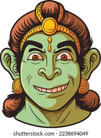 Hanuman Face Close Up Portrait illustration 15