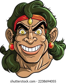 Hanuman Face Close Up Portrait illustration 13