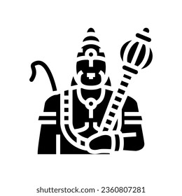 hanuman god indian glyph icon vector. hanuman god indian sign. isolated symbol illustration