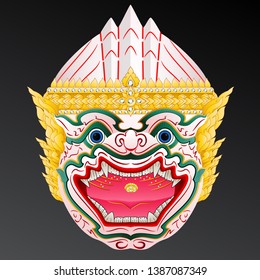 Hanuman head monkey mask. Vector