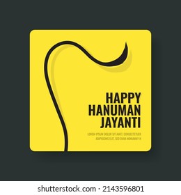 Hanuman Jayanti Creative Illustration. Background for Hanuman Jayanti festival of India. Indian god Hanuman ji wallpaper. Creative social media post  vector design.