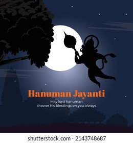 Hanuman Jayanti festival of India banner design template.