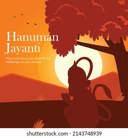 Hanuman Jayanti festival of India banner design template.