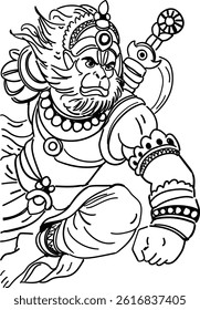 Hanuman Jayanti Poster  Vector Illustration 