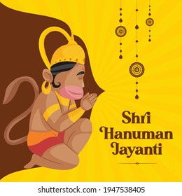 Hanuman Jayanti traditional Indian graphics banner design. Vector graphic illustration.