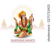 Hanuman jayanti vector illustration design