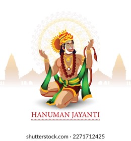 Hanuman jayanti vector illustration design