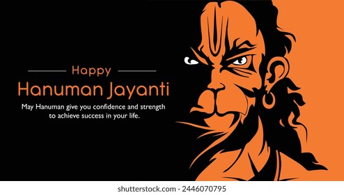 Hanuman Jayanti wishes vector illustration Happy Hanuman Jayanti