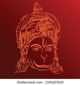 Hanuman Ji Line Art Design