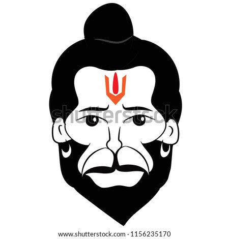 hanuman ji line art vector stock vector royalty free 1156235170