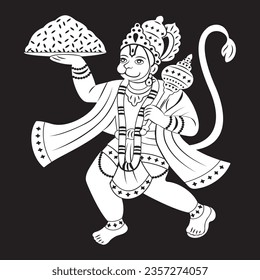 Hanuman Ji Vector Design Laser Engraving File Bajrangbali