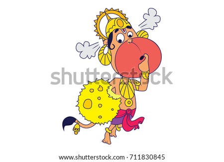 hanuman ji cartoon hanuman ji vector illustration isolated on stock