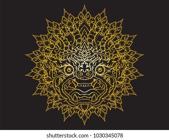 Hanuman king of monkey Thai traditional style. Thai ancient.vector illustration for Travel in Thailand During Summer.poster, greeting card, party invitation, banner other users