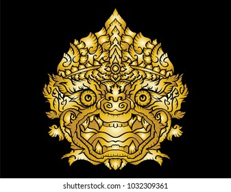 Hanuman king of monkey Thai traditional style. Thai ancient.vector illustration for Travel in Thailand During Summer.poster, greeting card, party invitation, banner other users