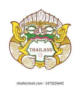 Hanuman king of monkey, thai traditional painting, tattoo