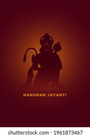 Hanuman Minimal Poster for Hanuman Jayanti Indian Festival Concept-Vector