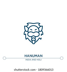 hanuman outline vector icon. simple element illustration. hanuman outline icon from editable india concept. can be used for web and mobile
