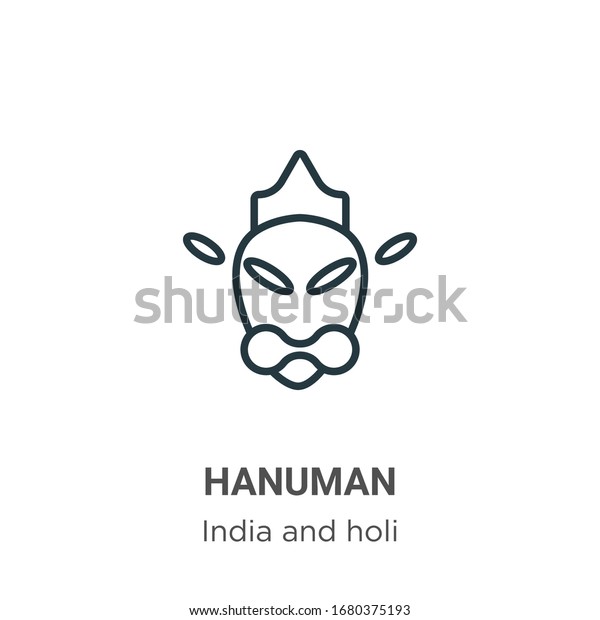 Hanuman Outline Vector Icon Thin Line Stock Vector (Royalty Free ...