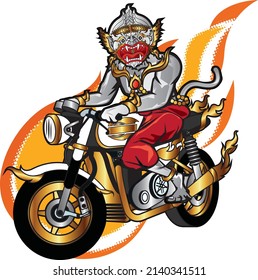 Hanuman Riders Thai Style Graphic street art tattoo design 