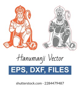 Diseño de vectores Hanuman material de arte ilustrado
