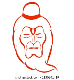 Angry Hanuman Drawing
