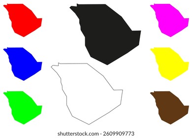 Hanumangarh city (Republic of India, State of Rajasthan) map vector illustration, scribble sketch Bhatner or Bhatnair map