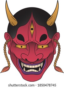 hanya mask japanese illustration artwork with concept art